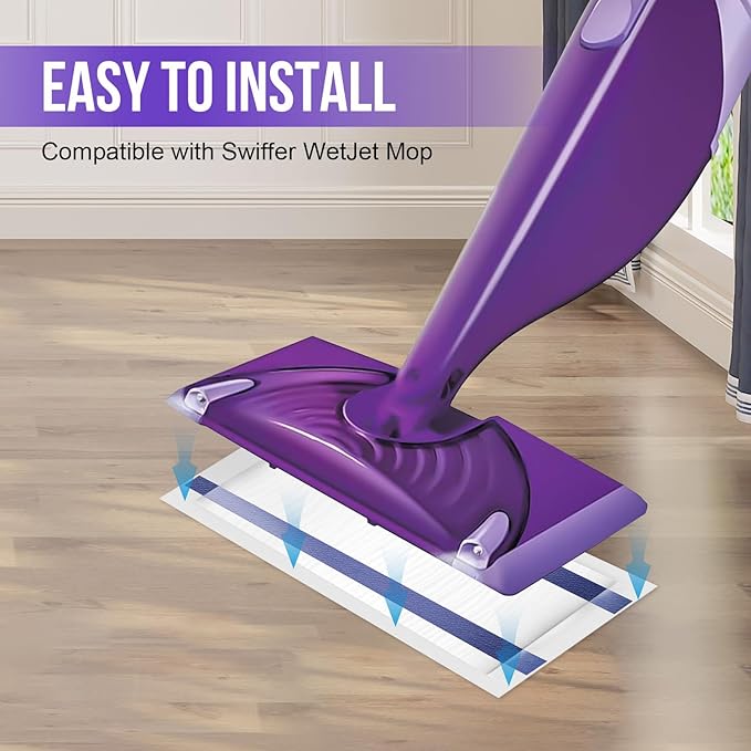 Mopping Pad Refill for Wet Jet Mop, Disposable Multi Surface Wetjet Hardwood Floor Cleaner Spray Mop Pads Refills, Thickness & Absorbent (120)