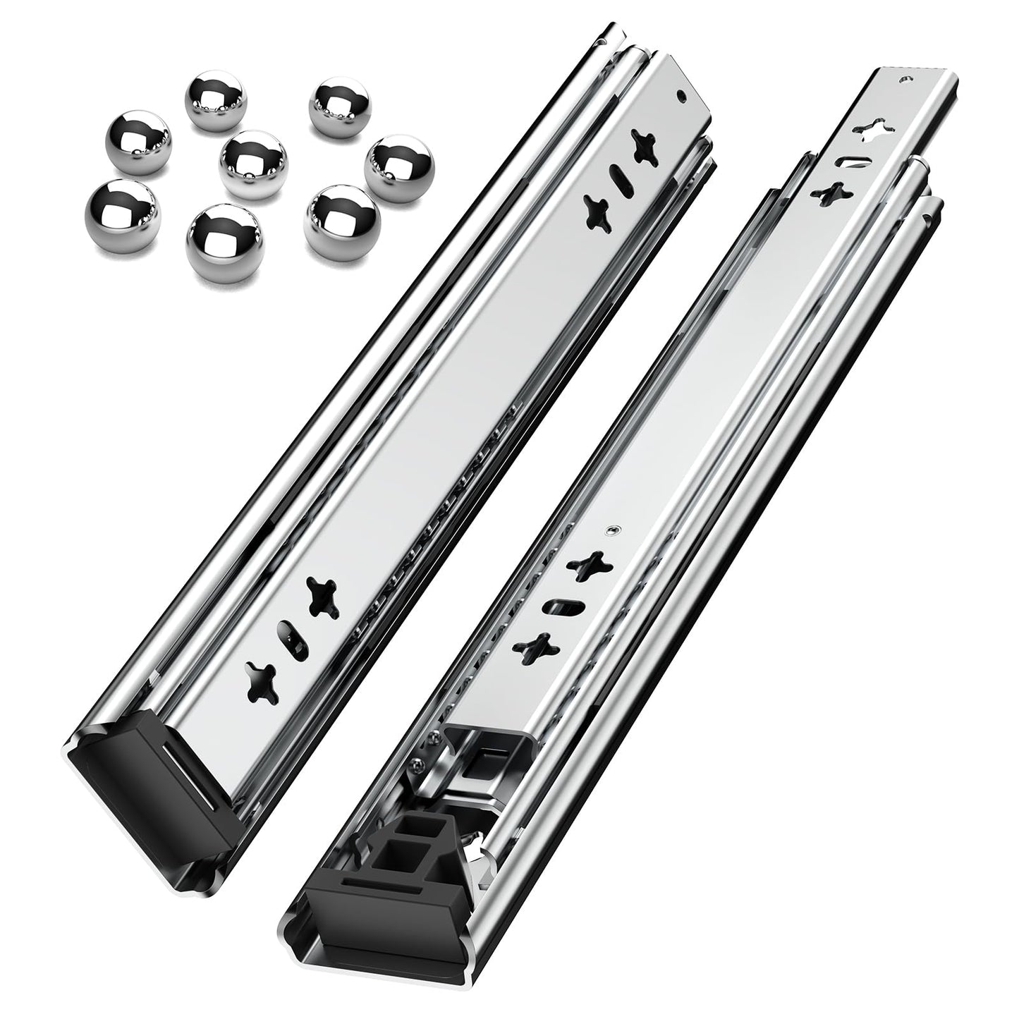 1 Pair Heavy Duty Drawer Slides Full Extension Side Mount 20 22 30 32 34 36 38 40 Inch Metal Rails Track Guide Glides Runners 260lbs (Without Lock, 28 inch)