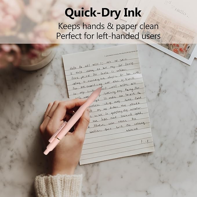inkipen- 8 Pack Pens, Gel pens Black Ink, Fine Point(0.5mm),Quick-Drying Smooth Writing,School and Office Supplies