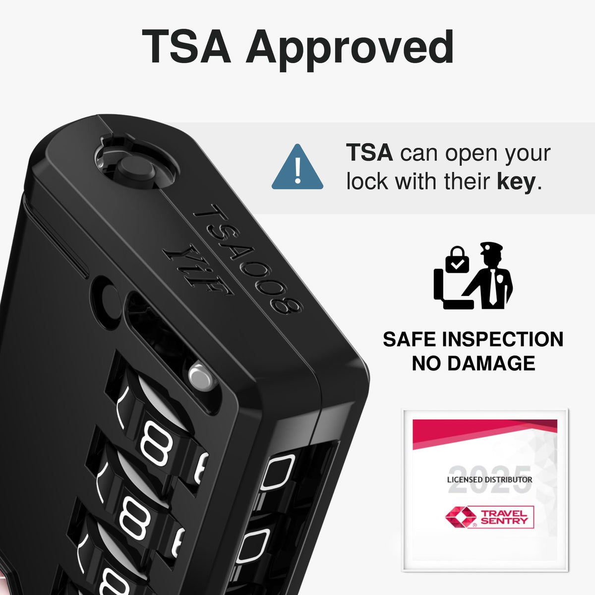 Puroma TSA Approved Luggage Travel Locks with Open Alert Indicator, 4 Digit Combination Resettable Code Zinc Alloy Lock for Suitcase, Backpack, Bag, Toolbox, Locker (2 Pack, Black)