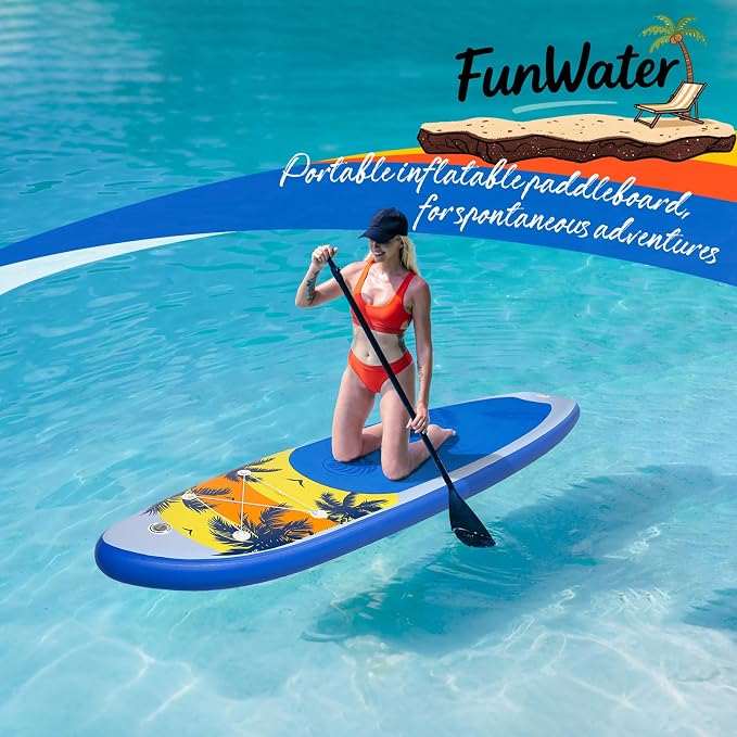 FunWater Stand Up Paddle Board Ultra-Light Inflatable Paddleboard with SUP Accessories for Adults & Youth of All Skill Levels