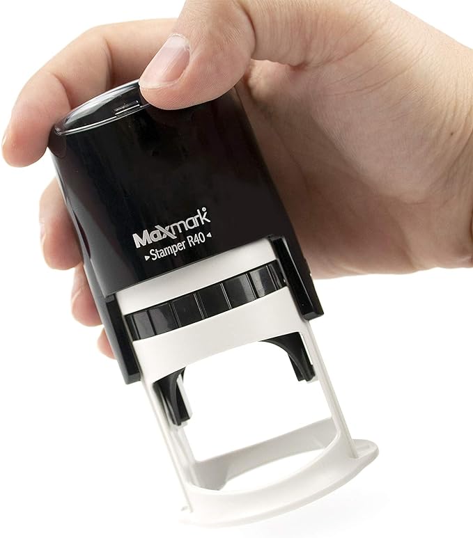 Round Notary Stamp for State of Virginia- Self Inking Stamp - Top Brand Unit with Bottom Locking Cover for Longer Lasting Stamp - 5 Year Warranty