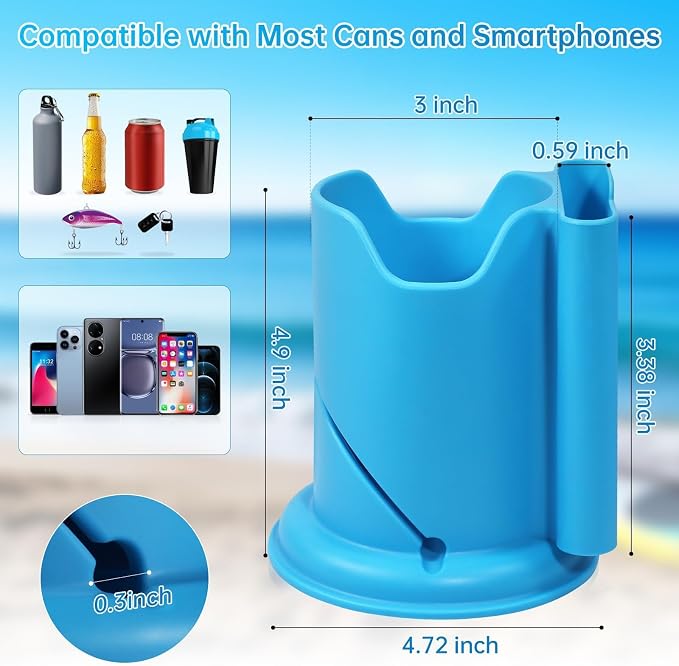 Paddle Board Cup Holder, Kayak Cup Holder 2-in-1 Drink & Phone Holder, Paddleboard and Kayak Accessories for SUP, Kayaking, Fishing, Yoga, or Surfing Adventures(Blue,2Pack)