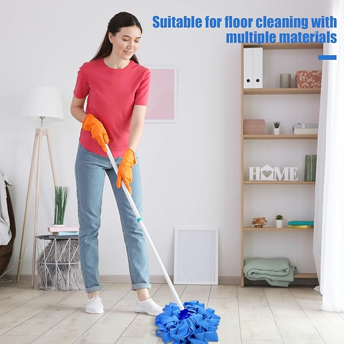 Yaomiao 12 Pcs Microfiber Mop Heads Replacement for 0.8 Diameter Handle Floor Cleaning Wet Dry Cotton Cloth Mop Head Refills for Industrial Commercial Cleaning