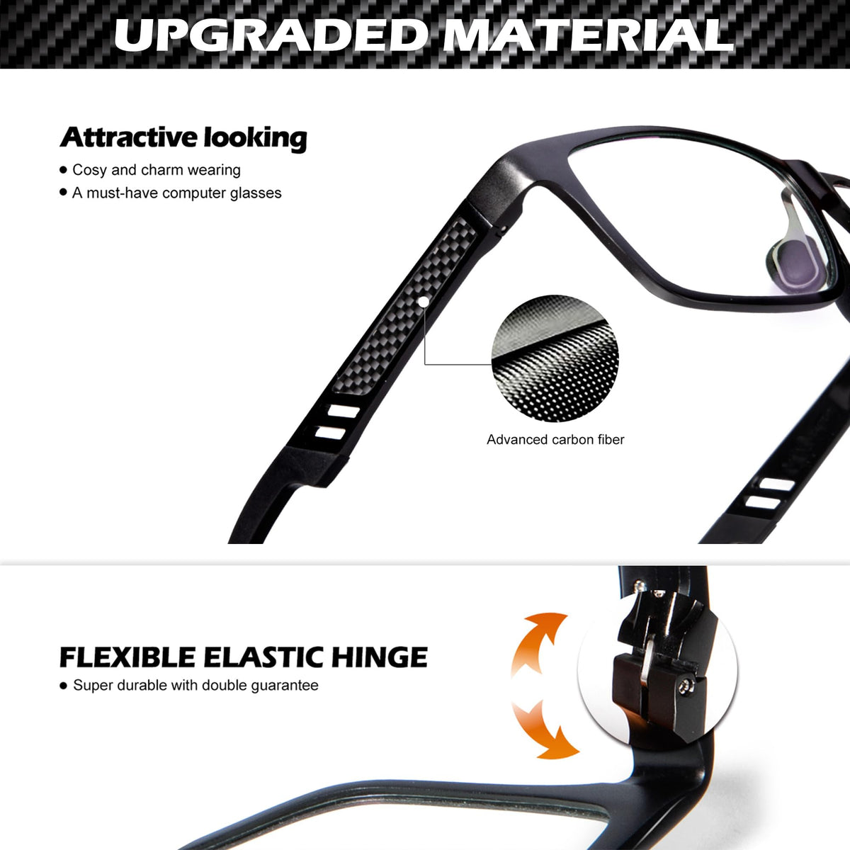 ANYLUV Blue Light Blocking Glasses Men Computer Gaming Glasses Lightweight Al-Mg Metal Anti Eyestrain Eye Protection