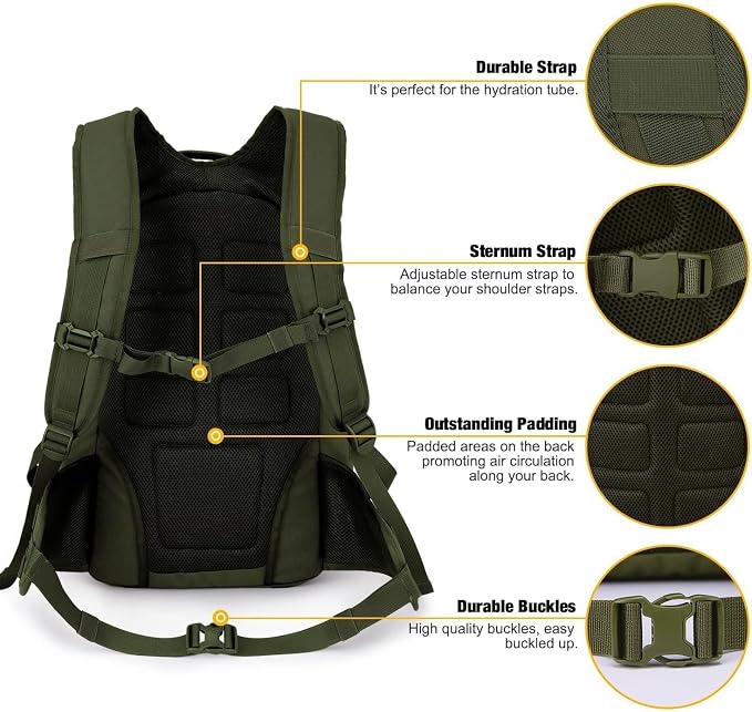 Mardingtop 35L Tactical Backpacks Molle Hiking daypacks for Camping Hiking Military Traveling Motorcycle