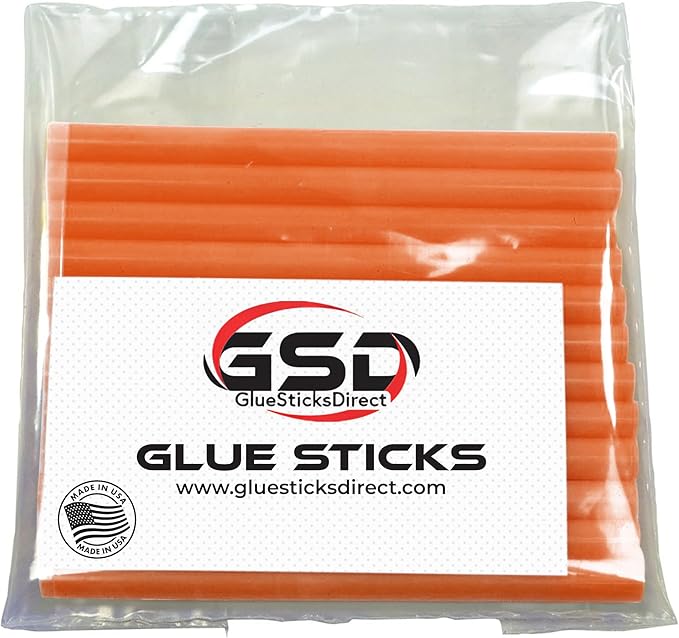 Mini Size Hot Melt Glue Sticks for Glue Gun - Bulk 4in Burnt Orange Glue Sticks - Great for Art Craft Repairs & Compatible w/Most Glue Guns - 5/16" X 4" (24 Sticks) - Made in USA