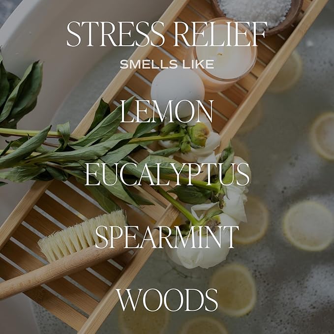 Sweet Water Decor Stress Relief Reed Diffuser Set - Eucalyptus, Spearmint, Citrus, Sage Scented Diffusers - Scent Diffusers for Home, Long Lasting Fragrance, Made in The USA