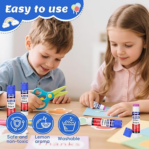 72 Pack Glue Sticks Bulk for Kids, Disappearing Purple Glue Sticks for Classroom and Teacher Supplies.Dries Clear, Non-Toxic, Washable, Back to School Supplies and Classroom Must Haves