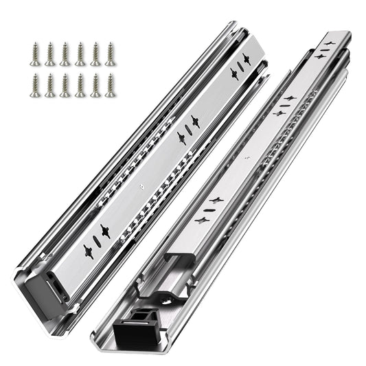 SLIDEWAY 260 Lbs Heavy Duty Drawer Slides 1 Pair 8 10 12 14 16 18 20 24 26 30 32 40 Inch Full Extension Ball Bearing Sliding Rails Cabinet Runners Tracks Tool Box Glides (53mm Wide)-10"