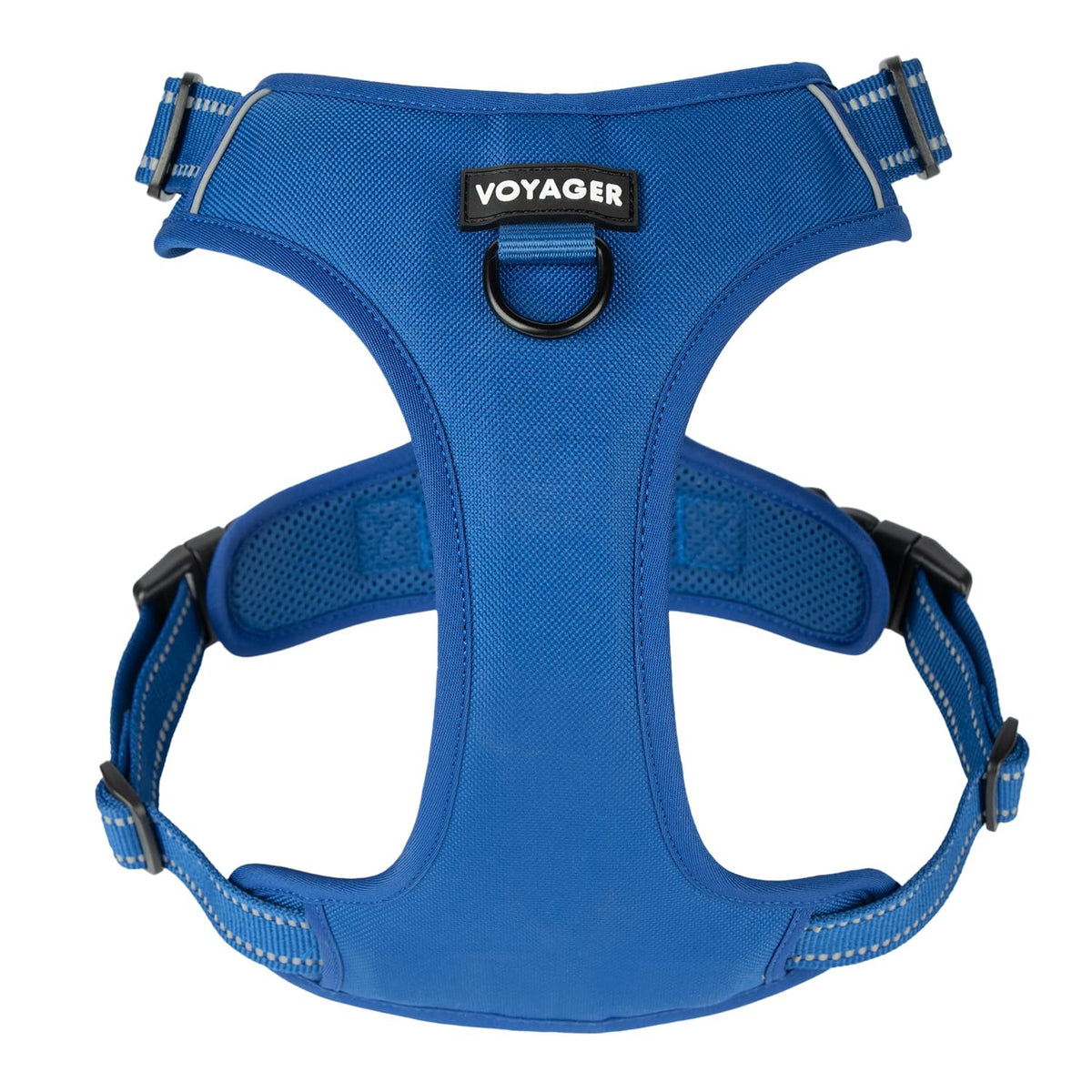 Voyager No Pull Dog Harness for Small Dogs, Dual Leash Attachments, Adjustable Soft but Strong Pet Harness with 3M Reflective Technology, Royal Blue Lattice Nylon, S (Chest: 16-20")