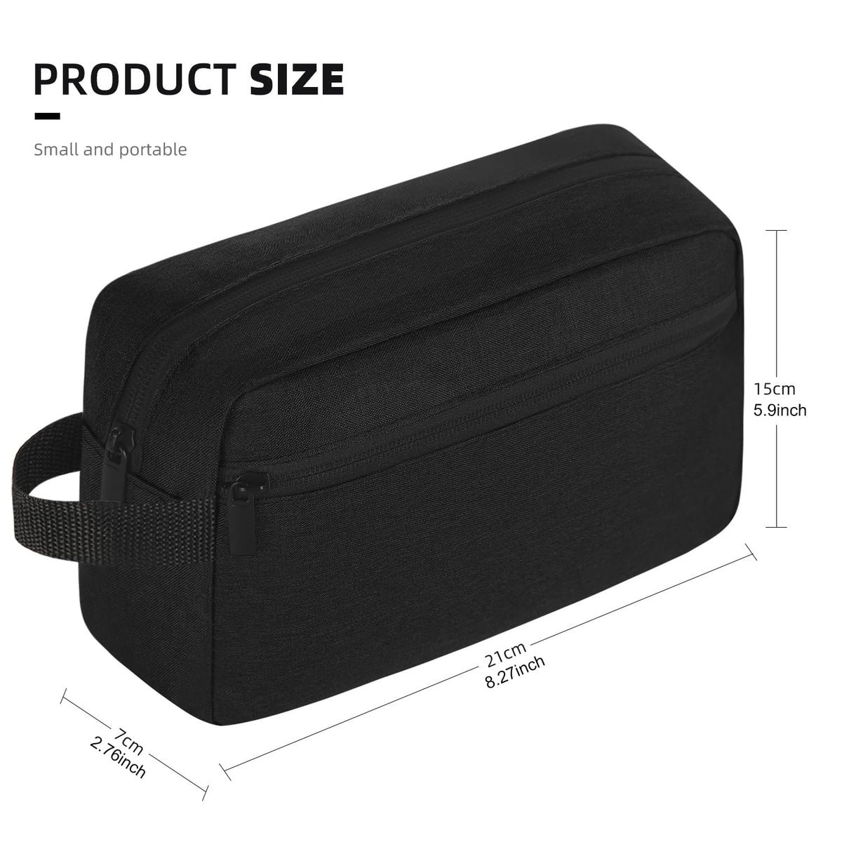 Icramsy Travel Toiletry bag Toiletry bag for women men Hanging Cosmetic bag Travel accessories for Women Men (Black)