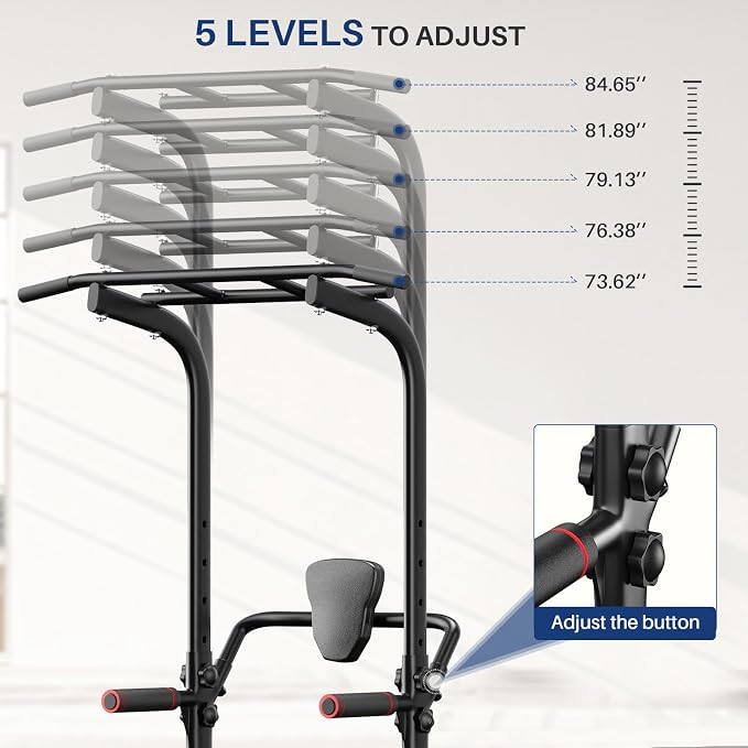 BangTong&Li Power Tower, Pull Up Bar Dip Station/Stand for Home Gym Strength Training Workout Equipment