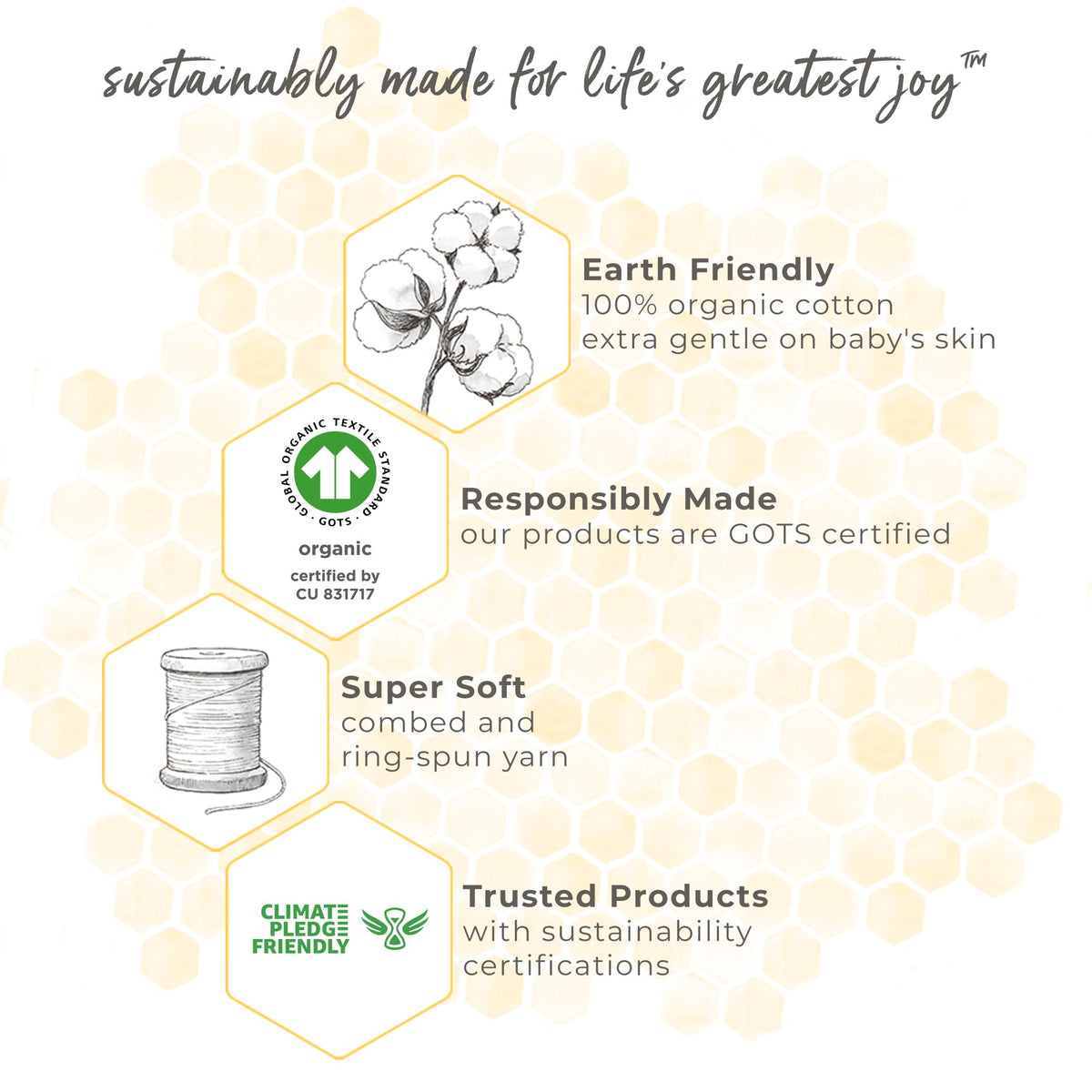 Burt's Bees Baby - Bibs, 5-Pack Lap-Shoulder Drool Cloths, 100% Organic Cotton with Absorbent Terry Towel Backing (Hello Moon!)