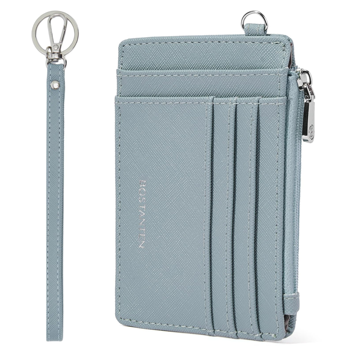 BOSTANTEN Small Wallet For Women RFID Leather Credit Card Holder Slim Wristlet Keychain Wallet With Zipper Pocket