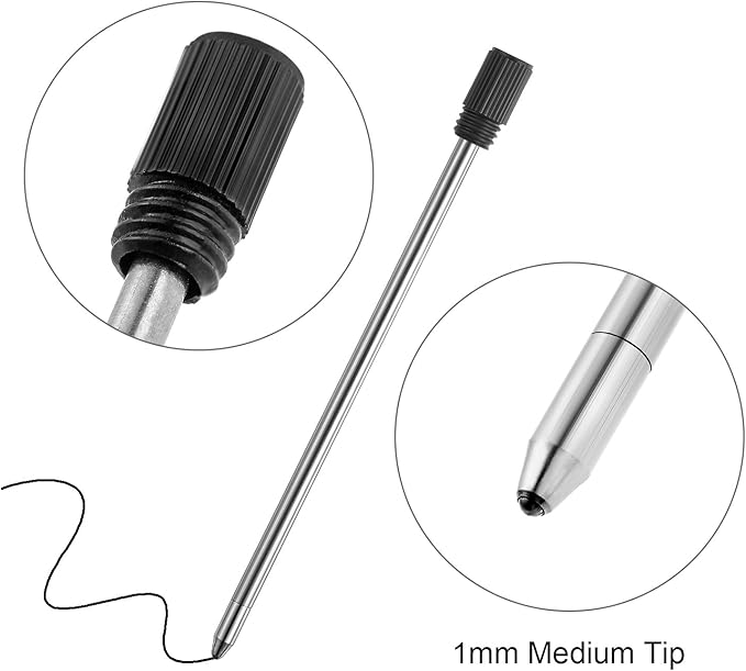 TecUnite 20 Pieces 2.75 Inch Ballpoint Pen Refills for Diamond Crystal Stylus Pens with Black Velvet Bag Supplies(Black and Blue Refill)