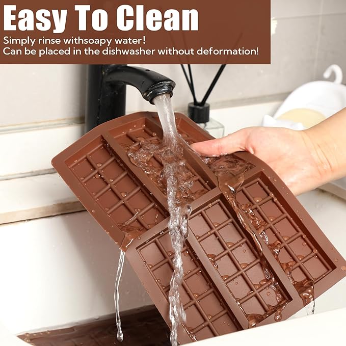 2 Pack Chocolate Bar Mold - Non-Stick Chocolate Molds, 100% Food Grade Silicone Deep Mold for Food Grade Silicone Deep Mold for Dubai Pistachio, Candy, Snacks