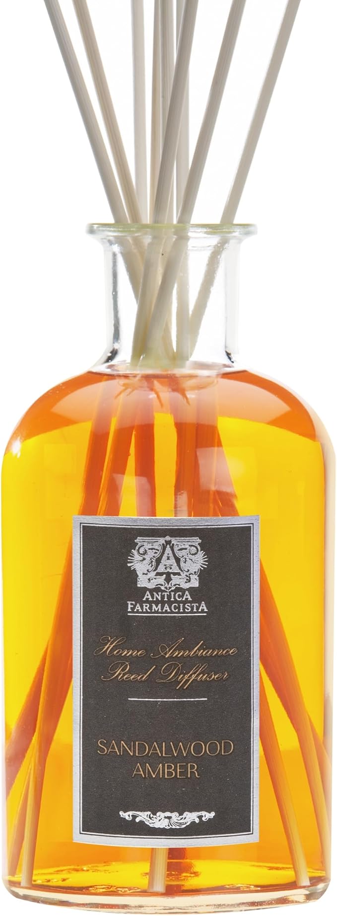 Antica Farmacista Home Ambiance Diffuser - Long-Lasting Reed Scent Diffuser - Luxury Room Freshener Gift - Sandalwood Amber, 16.9 fl oz