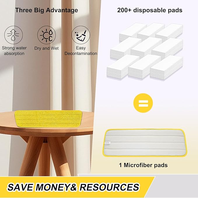 16.5 inch Reusable Mop Pads Microfiber Spray Mop Replacement Heads for Wet/Dry Mops Compatible with Bona Floor Care System (5 Pack)