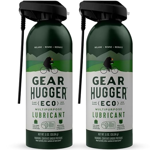 Gear Hugger Multipurpose Lubricant - Eco-Friendly (11 oz, Pack of 2), Rust Remover - Garage Door Lubricant Spray, Door Hinge Lubricant & Lock Lubricant - Plant-Based, No Petroleum, No PTFE