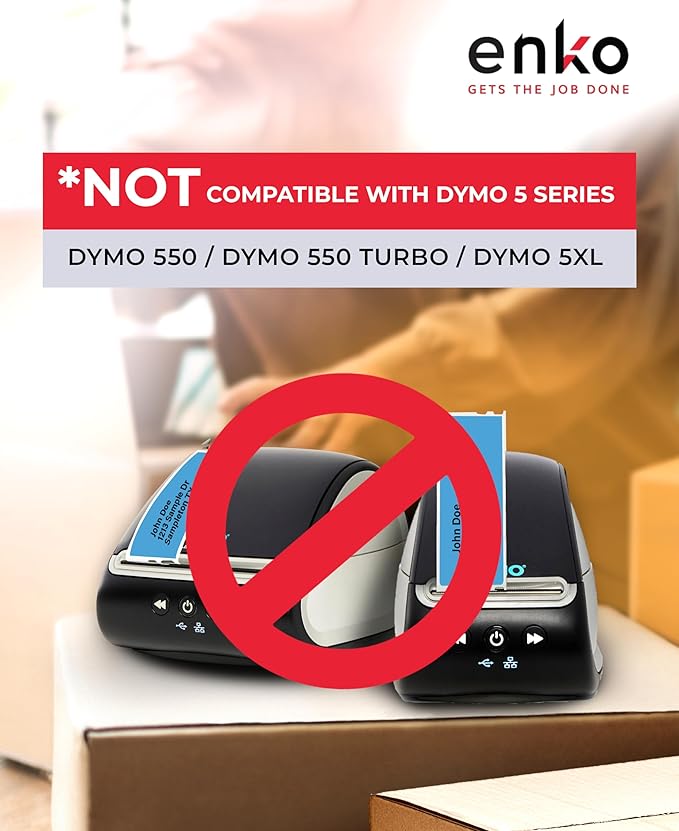 enKo [6 Rolls, 2100 Labels] Address, Shipping & Barcode Labels 30252 - Cyan/Blue (1-1/8" x 3-1/2") Compatible for Dymo LabelWriter & Rollo Printer