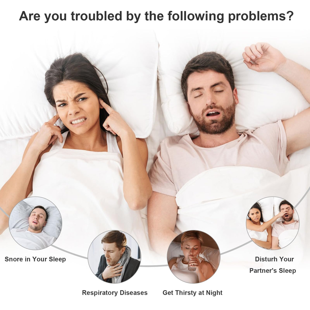 Chin Strap for CPAP Users, Chin Strap for Snoring, Chin Srap for Sleeping, Anti Snoring Devices Adjustable, Anti Snoring Devices Breathable and Reusable, Chin Strap for Men and Women to Stop Snoring