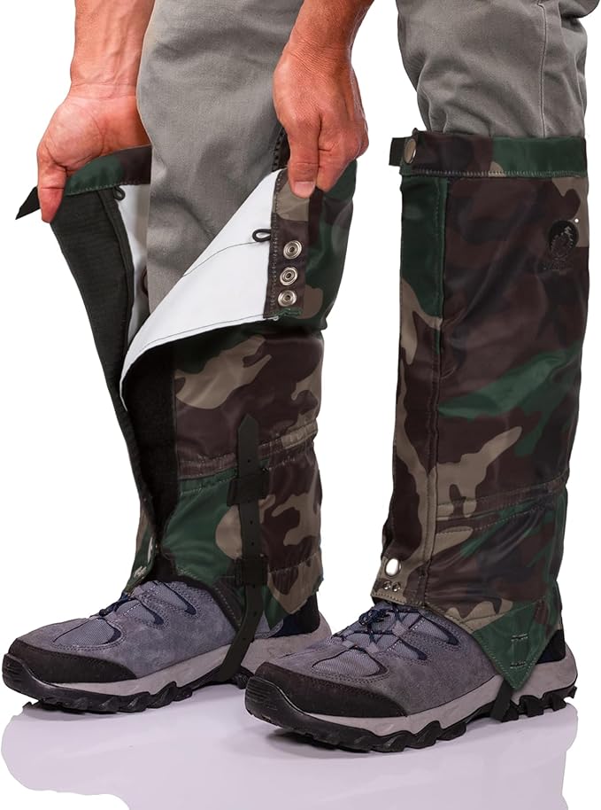 Pike Trail Adjustable Leg Gaiters - Lightweight, Waterproof - Leg Guards for Men & Women - Hiking Essentials Ideal for Hunting, Trekking & Fishing - 1 Pair