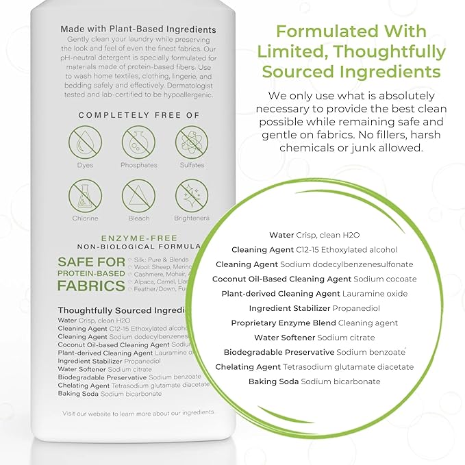 Heritage Park Silk & Wool Spring Magnolia Floral Scent, pH-Neutral Laundry Detergent - Enzymes-Free, Ultra Concentrated (4 fl oz Trial Size)