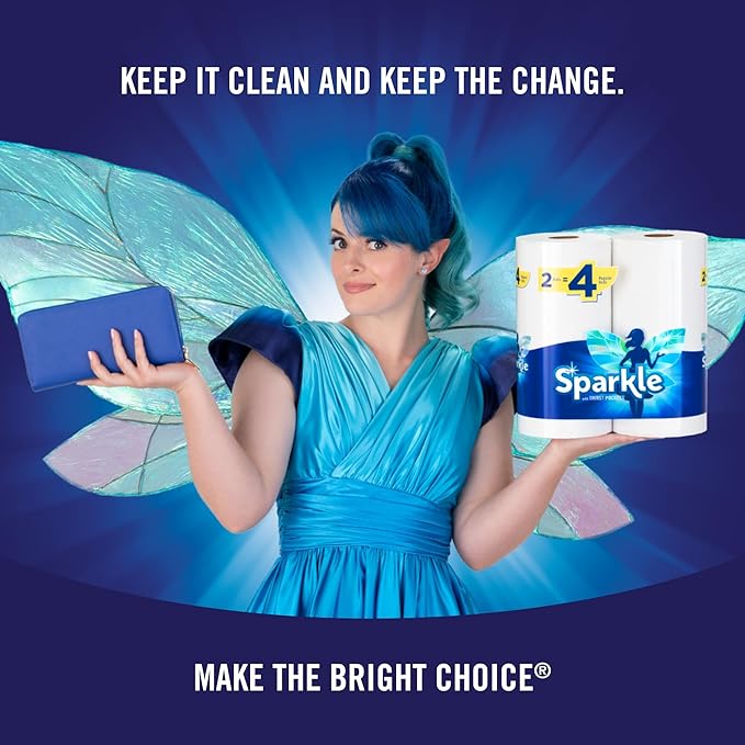 Sparkle Pick-A-Size Paper Towels, 3 Triple Rolls = 9 Regular Rolls, Everyday Value Paper Towel With Full And Half Sheets