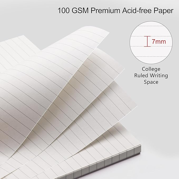 RETTACY Pocket Journal Notebook, 160 Lined Pages, A6 Mini Small Size (4.5" × 5.7"), for Work, Journaling, Writing, 100 GSM Thick Paper, Spiral-bound, Flexible Plastic Cover (Lilac)