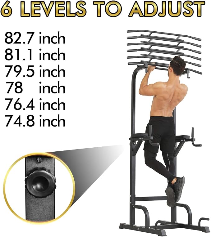 BangTong&Li Power Tower, Pull Up Bar Dip Station/Stand for Home Gym Strength Training Workout Equipment