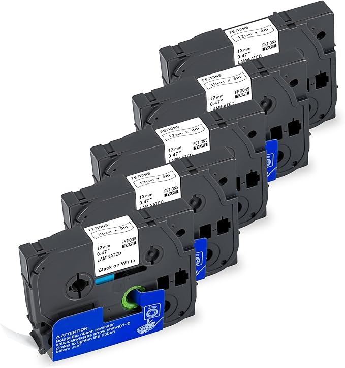 Label Maker Tape TZe-231 Replacement for Brother and Dymo (TZe x 5 Pack)
