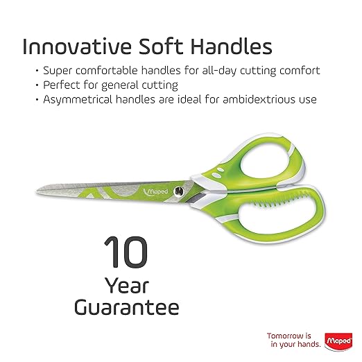 Maped - Zenoa Fit Soft Grip Student 7 Inch Scissors - Comfortable - Fashionable