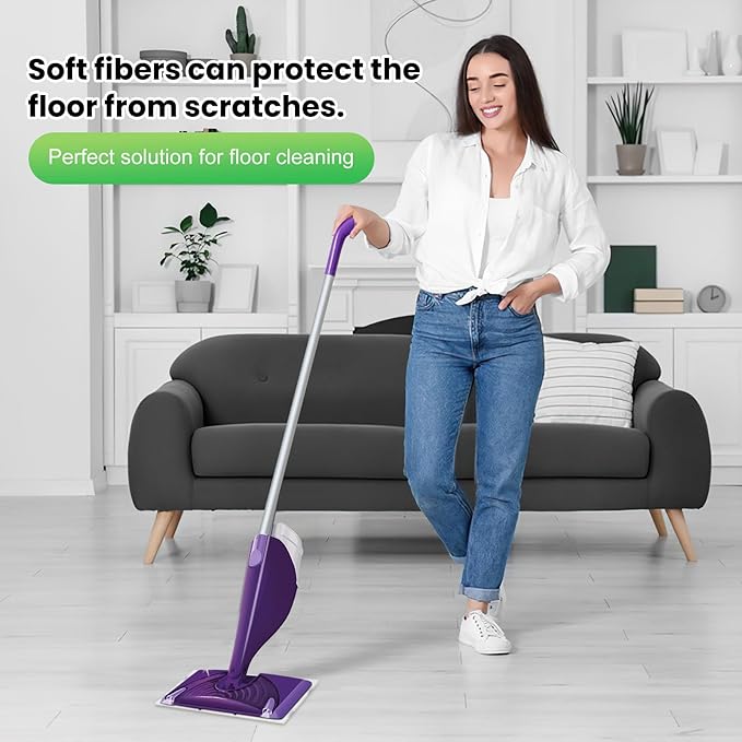 42 Count Disposable Mop Pad Replacement for Swiffer WetJet Spray Mop, Extra Strong Dirt Locking and Water Absorbent, Powerful Stain Removal