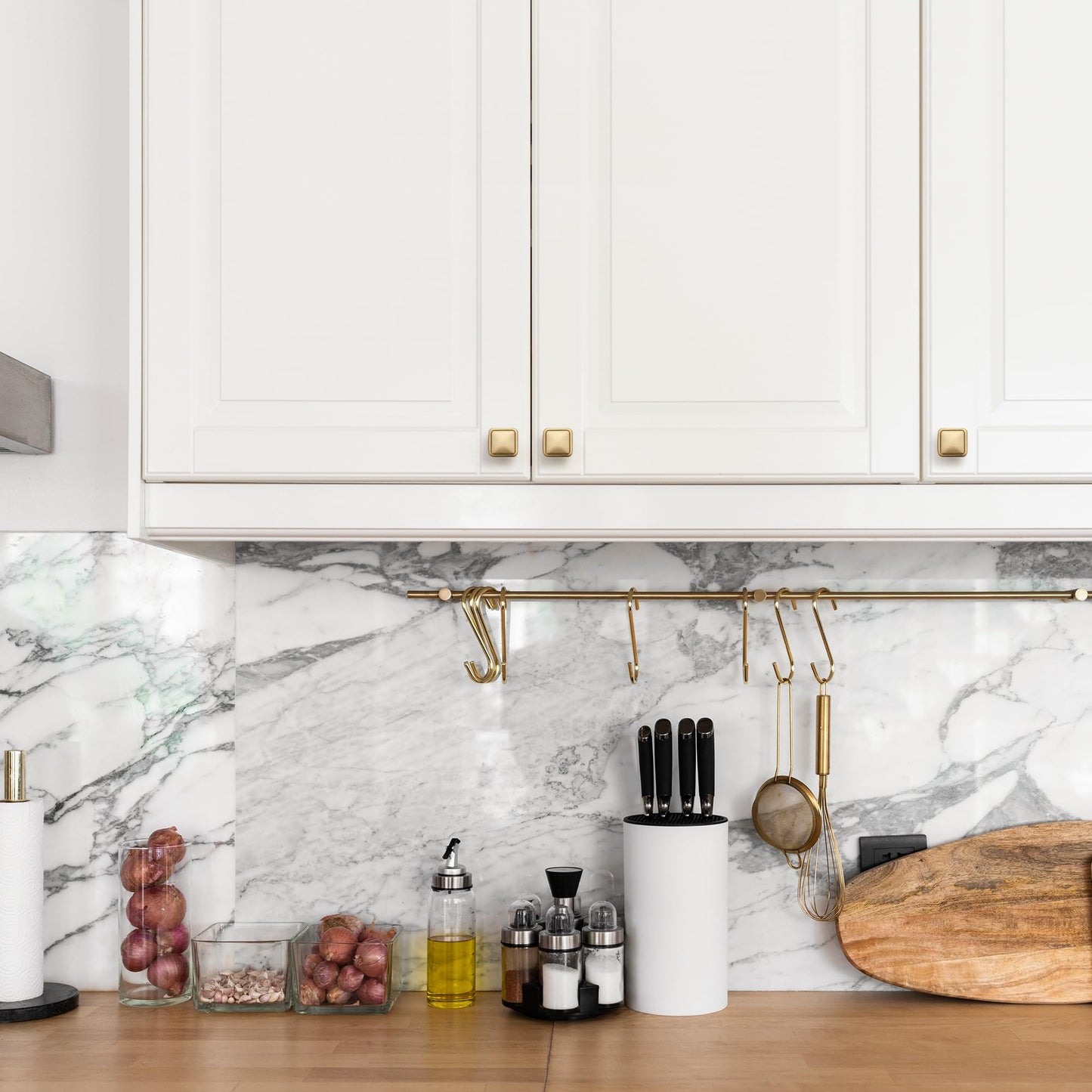 Ravinte 30 Pack Solid Single Hole Square Foot Cabinet Arch Knobs Kitchen Champagne Bronze Knobs Drawer Pulls Kitchen Cabinet Hardware Pulls for Cupboard Handles