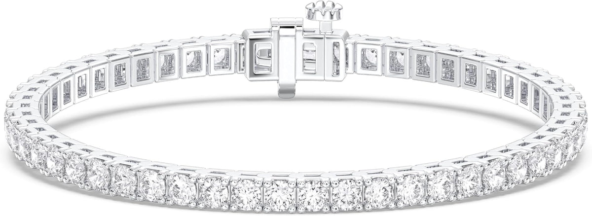 14K White Gold Tennis Bracelet With 3.00-5.00 TCW Lab Grown Diamond, 6.5"/7" Length, IGI Certified, Classic Diamond Bracelet, 4 Prong (E-F Color, VVS-VS), Tennis Bracelet For Women, Fine Jewelry