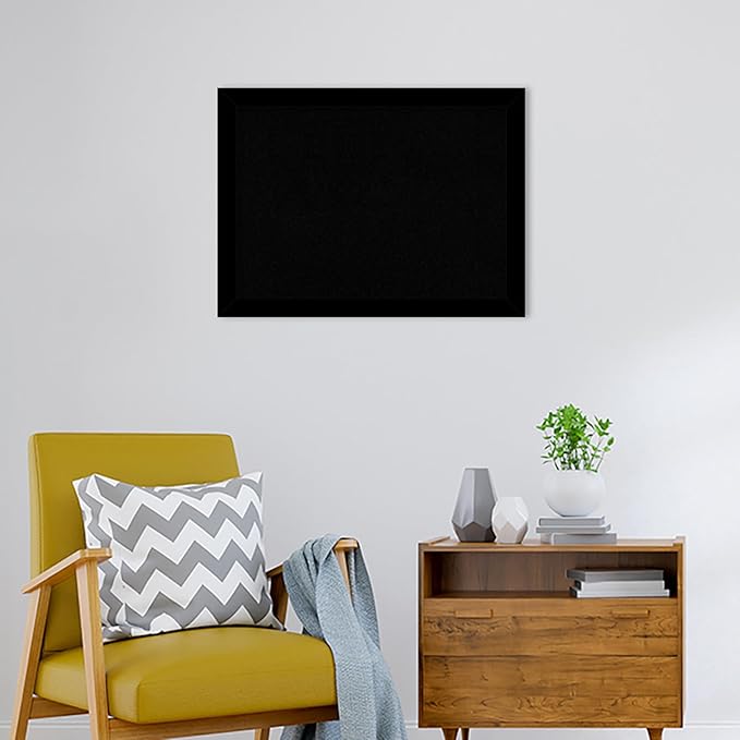 Amanti Art Black Cork Board for Wall, 23x31 Vision Board with Black Wood Frame, Medium Corkboard Office Decor for Home Organization, Modern Corkboard Pinboard to Display Items for Home Organization