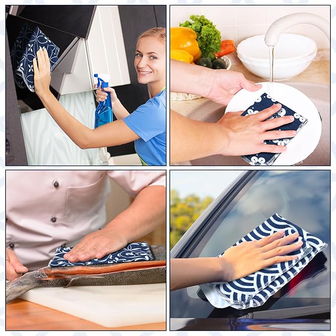 36 Pack Reusable Cleaning Cloths Washable Cotton Kitchen Towels for Home