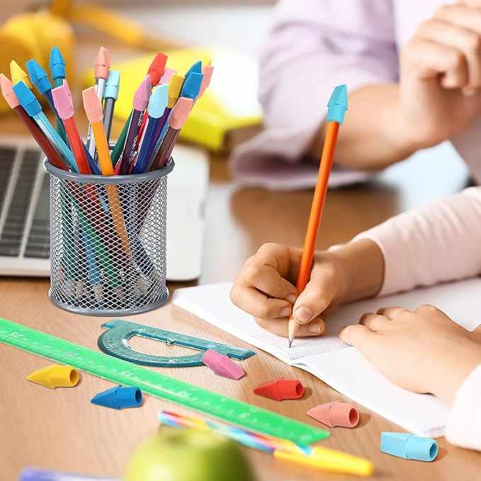 240 Pcs Pencil Top Erasers Cap Bulk Cute Pencil Toppers Erasers School Office Supplies for Students Teachers Art School Office Classroom Supplies(Bright Colors)