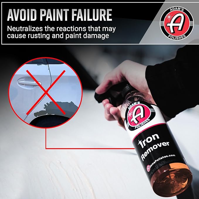 Adam's Iron Remover (16oz, 2 Pack) - Fallout & Iron Remover Spray for Car Detailing Removes Iron Particles in Auto Paint, Wheels, Motorcycle, RV & Boat - Use Before Clay Bar, Wax or Car Wash