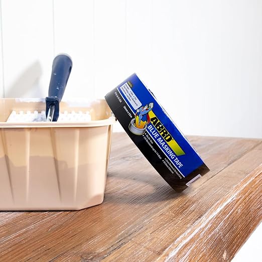 ABRO 24 Pack Blue Painters Tape: 36mm x 55M All Purpose Blue Tape, Temporary Labeling, Easy Tear, Clean Removal, Masking Tape Colored, DIY or Pro Use