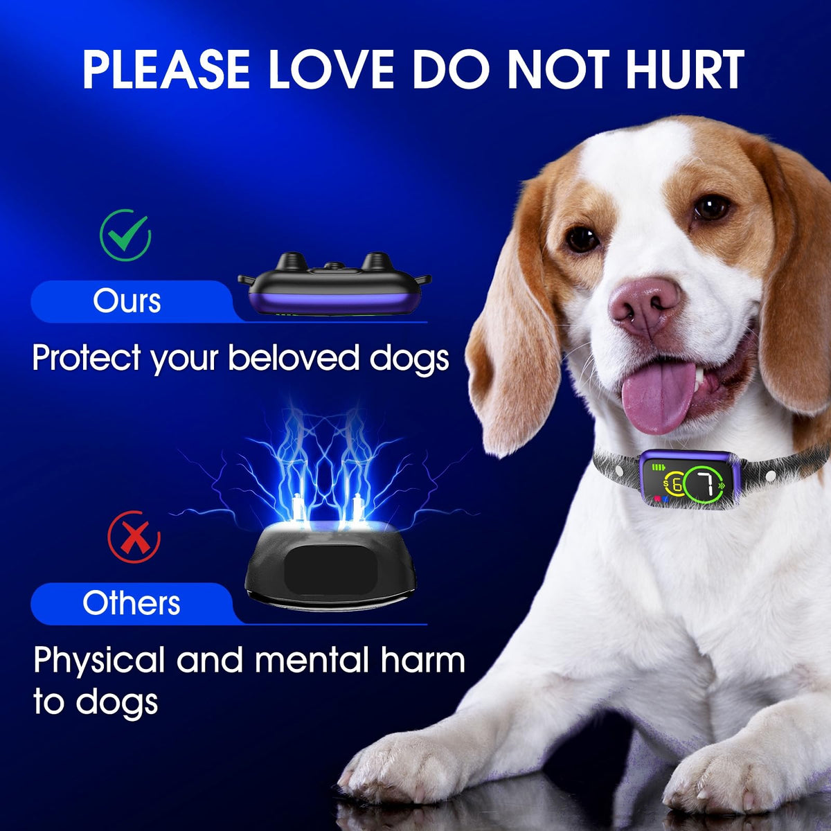 Bark Collar, Smart Dog Bark Collar, Automatic Bark Collar for Small Dogs 5-15lbs, Medium, Large Dogs, Humane Stop Anti-Barking with Beep, Vibration & 7 Adjustable Sensitivity, IP67