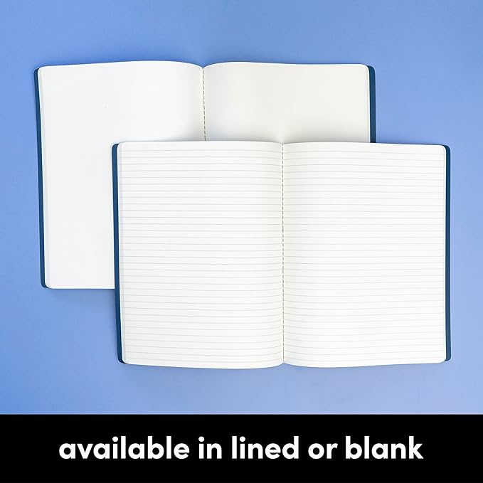 PAPERAGE Soft Cover Lined Journal Notebook, 2 Pack, (Blush), 100 Pages, Large 7.5 inches x 9.5 inches, College Ruled, Ideal for Note Taking & Travel Journal