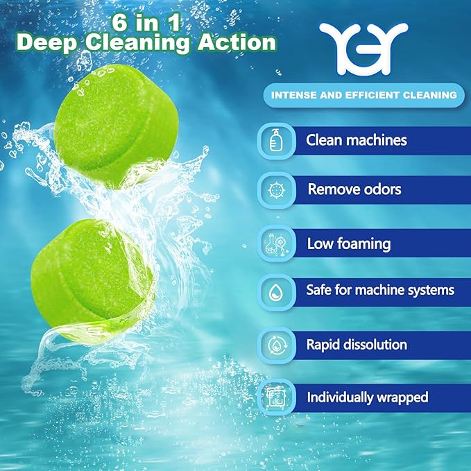 YGY Floor Cleaning Tablets, Compatiable with Tineco iFLOOR, Floor One S3/S5/S6/S7 Wet Dry Vacuum Mop—Deep Clean & Deodorize—Clean Machine,Individually Wrapped, Lemongrass Scent-36 Pack