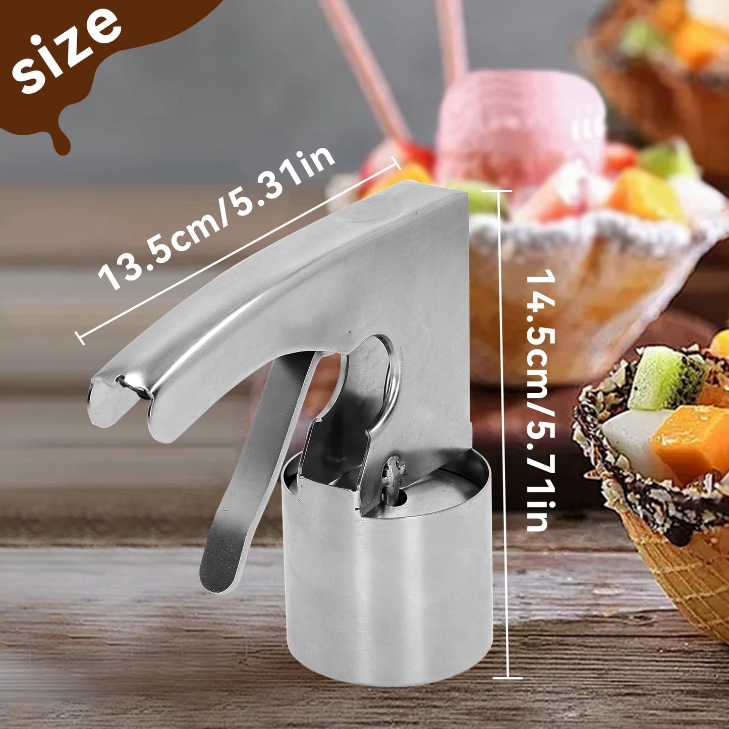 2Pcs Thrifty Ice Cream Scoop, Cylinder Stainless Steel Big Old Fashion Style Ice Cream Scoop with Trigger for Cream, Mashed Potato, Cookie Scoop Spoon