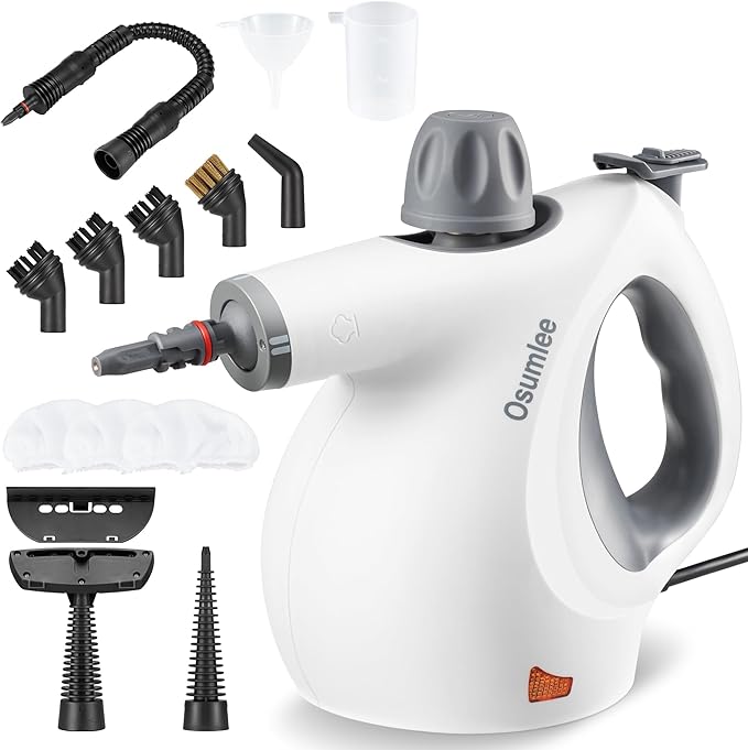 Pressurized Handheld Steam Cleaner with 14 pcs Accessories 15.2OZ Multi-Purpose Portable Steamer for Cleaning, Multi-Surface Steamer for Home, Floor, Grout