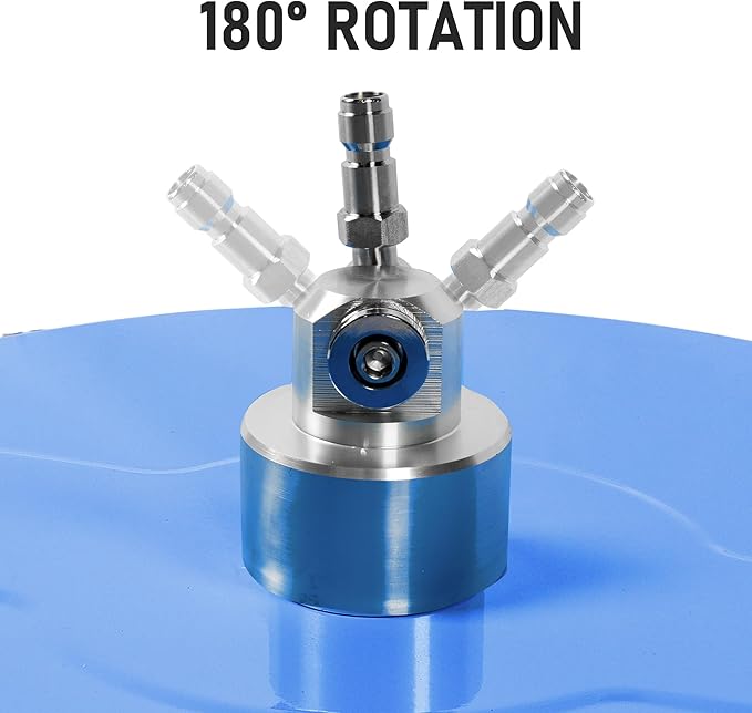 19" Pressure Washer Surface Cleaner with 4 Wheels, Coated Blue Stainless Steel Power Washer Surface Cleaner for Driveway Sidewalk Patio, 1/4" Quick Connector, 2 Extension Wand, 4000 PSI
