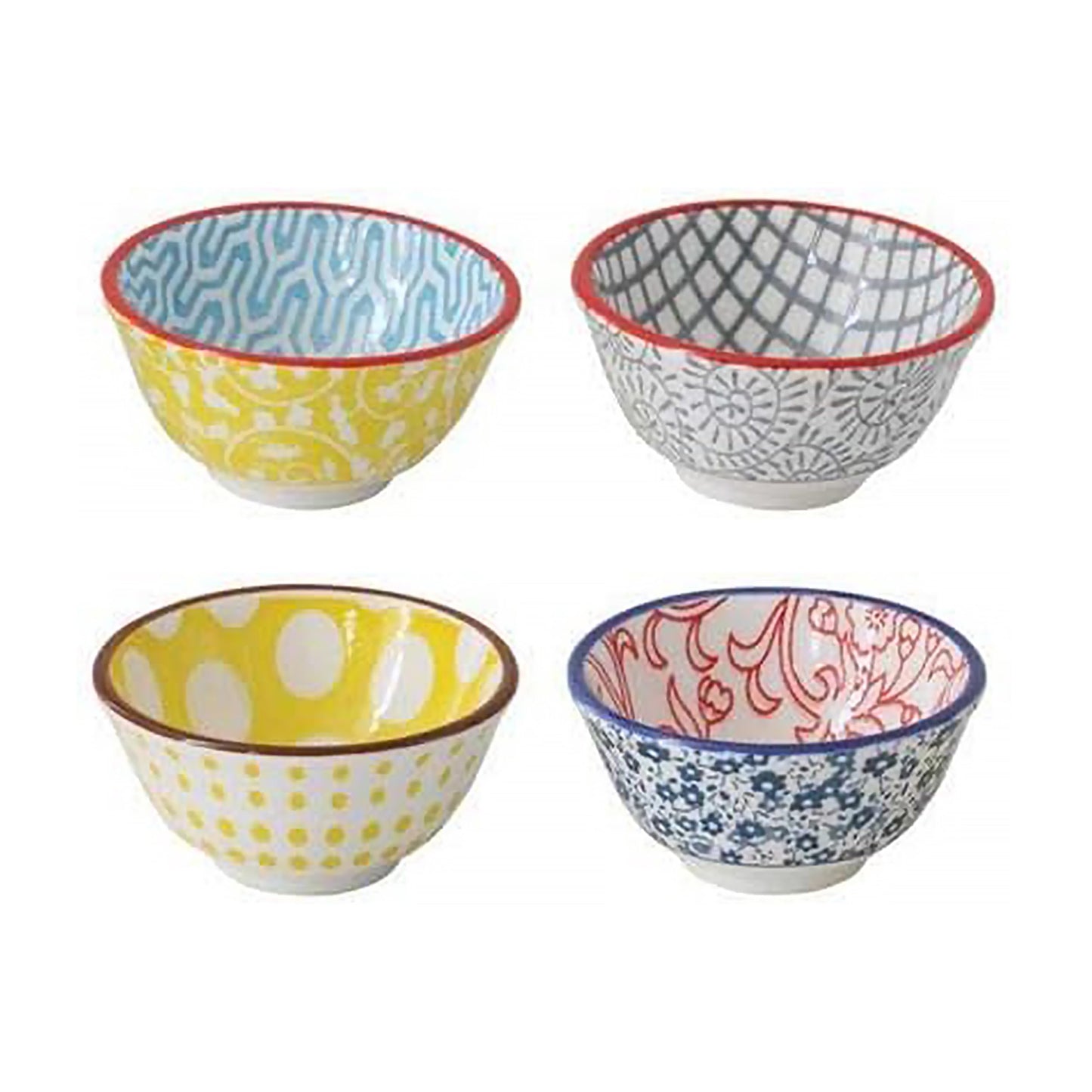 4 Farmhouse-Style Stoneware Pinch Pots, Assorted