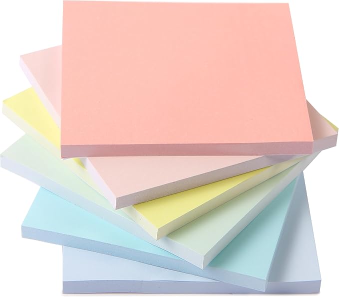 Mr. Pen- Sticky Notes, 3”x3”, 12 Pads, 600 Sheets, Macaroon Colors Sticky Notes, Sticky Note, Self-Stick Note Pads, Back to School Supplies