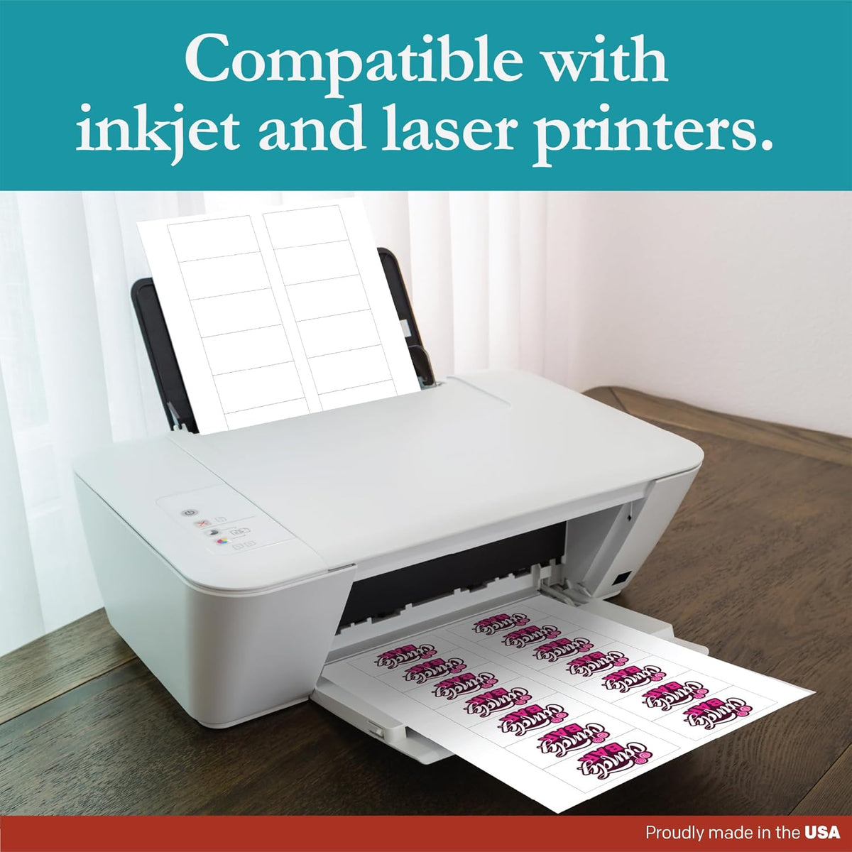 Premium Label Supply White Sticker Bottle Labels – 3" x 1.5" – Laser/Inkjet Compatible – (14 per Sheet), 500 Sheets – 7000 Total Adhesive Labels